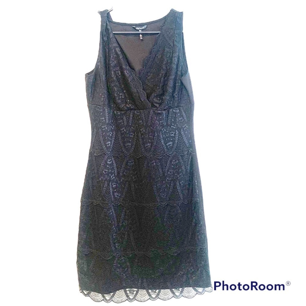 Daisy Fuentes Black Lace Sleeveless Bodycon dress size medium